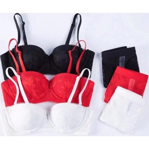 New style ladies spring and summer bra panty set,thin cup bra,comfortable breathable underwire gathering, large size underwire