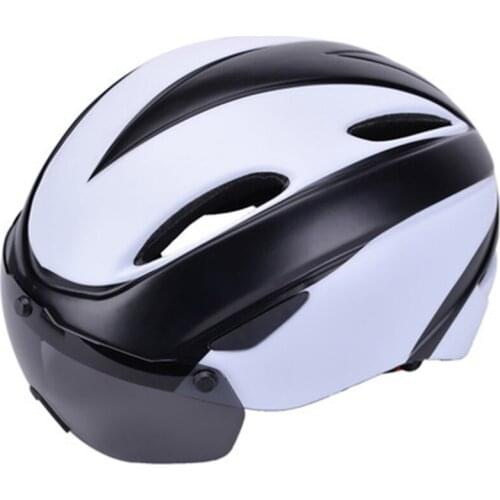 2019 New magnetic goggles helmet integrated bicycle helmet mountain bike riding helmet men and women helmet