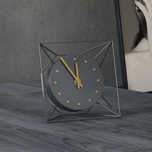 Multifuctional Black Table Clock Desktop Ornaments Wall Clock Living Room Bedroom Study Decoration Clock Mute Desk Clock LD411