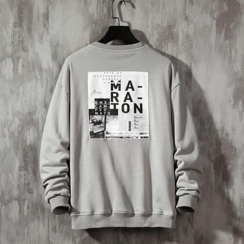 EL BARCO Funny Print Cotton Hoodies Sweatshirt Men Spring Hip Hop Black Tops Shirt Soft Harajuku White Grey Male Jackets Coats