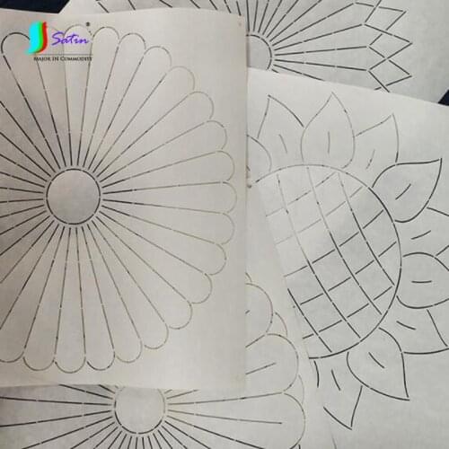 New Style Large Size 30x30cm Matte White Embroidery Template Flower Pattern Diy Pillow Dress Tea Mat Soft Thin Sashiko Template