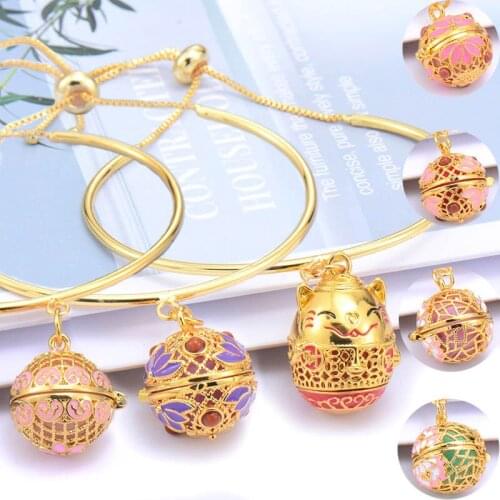 New Golden Aromatherapy Bracelets Oil painting locket Bracelet Adjustable Perfume Aroma Essential Oil Diffuser Bracelet bangle