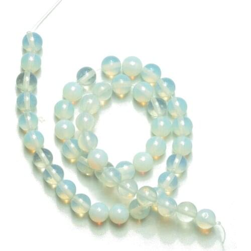 Wholesale White Opal Opalite Quartz Natural Stone Beads 4 6 8 10 12mm Loose Beads for Jewelry Making DIY Bracelet Necklace