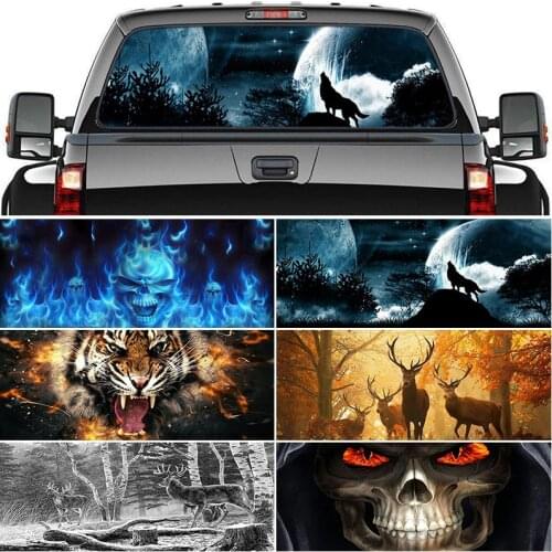 Pickup Truck Surprising 3D Rear Windshield Poster - 4 Classes Sizes One Way Vision OEM Decal Scary Unique ORC Thriller Sticker