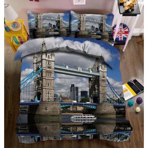 Luxurious Urban Architecture 3D bedding set Queen Twin Full bedsheet sheet style Duvet bed cover bed California king Fitted shee