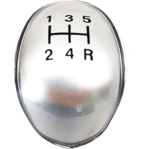 5 Speed Gear Shift Knob Stick Button Cap Cover Plastic Chrome Silver for Ford Focus