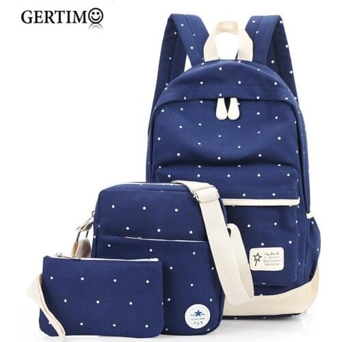 Mochilas 2019 3 Pcs/Sets Preppy Style School Bags Women Fashion Canvas Backpacks Girls Travel Backpack Satchel;zainetti donna