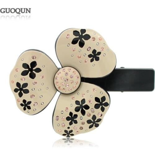 Hair Pin - Flower Hair Clip for Women Girls Acetate Hair Accessory - Rhinestone Hair Jewelry Ornament Tiara Dance Party Wedding