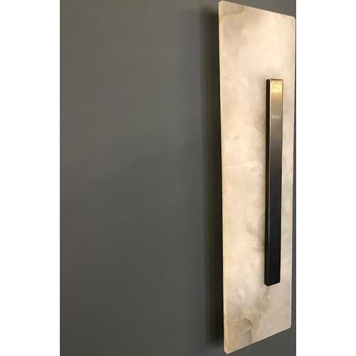 Modern Individuality LED Wall Lights Rectangle Natural Marble Livingroom Bedside Hotel Room Wall Lamp Minimalist Sconce