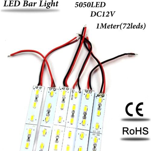 72Leds LED luces strip 1m 12V LED bar Light 5630 white/warm white led hard strip aluminum profile under cabinet kitchen lighting