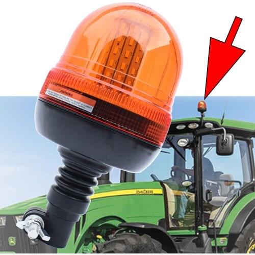 LED Beacon Warning Signal Light for John Deere Tractor Amber Truck Rotating Flash Emergency Strobe Lamp for Forestry Agco