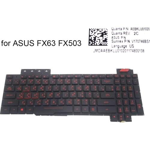 Thailand backlit Keyboard notebook for ASUS ROG FX503 FX503VD FX503VM FX63 TI Thai laptop Keyboards light red keycaps V170746BS1