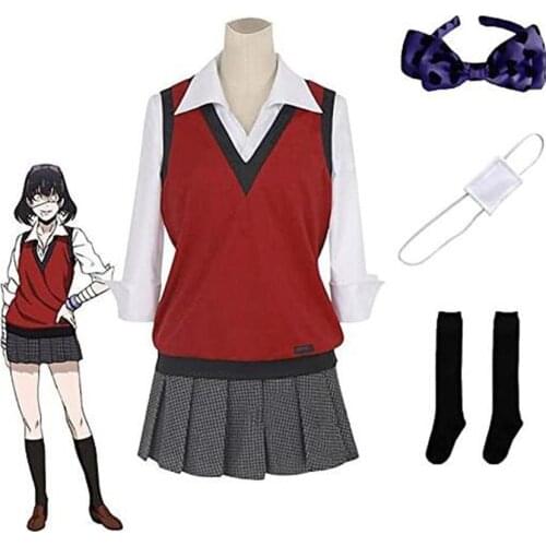 Anime Kakegurui Uniform Yumeko Jabami Kakegurui Twin Runa Yomozuki Ikishima Midari Cosplay Costumes