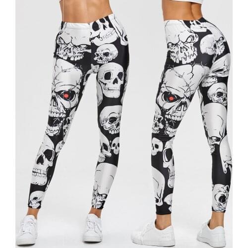 Punk Style Skull Leggings Women Printed Leggings High Waist Sports Skinny Workout Fitness Leggings 2021 Mujer Pants