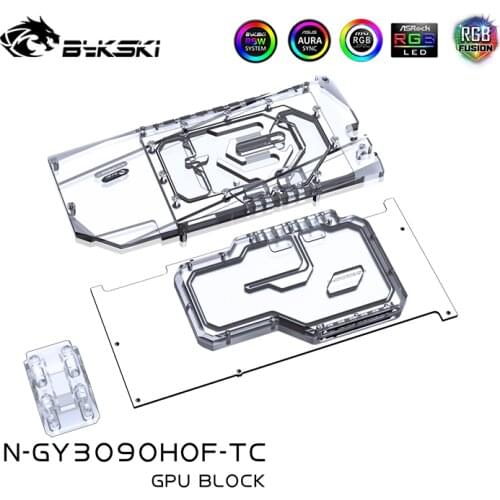Bykski Water Block use for GALAX RTX 3090 HOF EXTREME GPU / Video Card / Copper Block / Backplate Cooling / RGB AURA