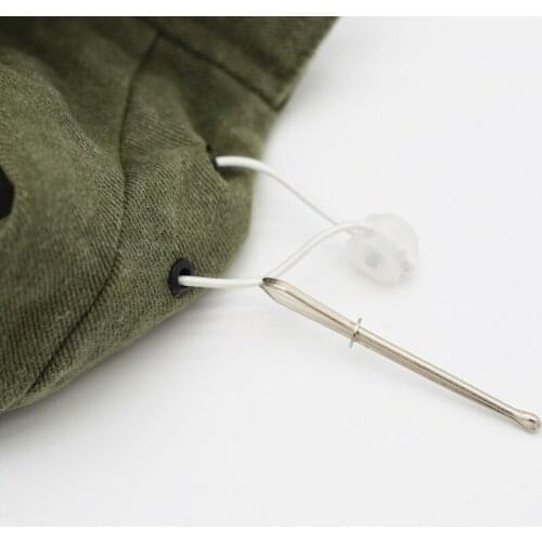 2Pcs Metal Cited Clips Elastic Belt Piercer Wearing Rope Rubber Band Weaving Tool Bag Wrap Rope Wearing Sewing DIY Accessories