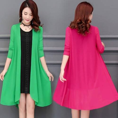 Womens Summer Mesh Thin Shawl Jacket In The Long Section Cardigan Large Size Outer Cape Sun Protection Clothing Women Coat 616