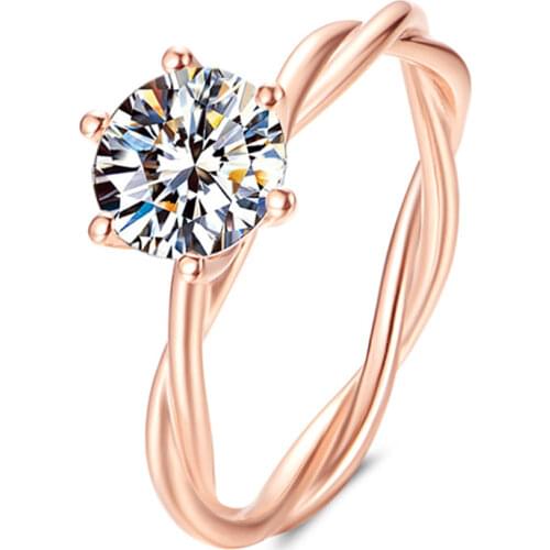 Rose Gold Vine 925 Sterling Silver Ring Women Exquisite Elegant Luxury Wedding Engagement Anniversary Holiday Party Gift Jewelry