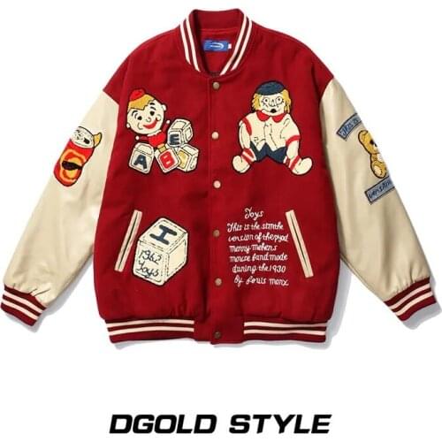 Womens spring coat temperament winter wool heavy industry jacket baseball uniform female thickened loose bear retro coat cotton