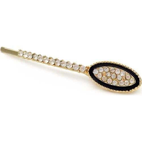 1pcs Drip Oil Oval Crystal Hairpins Headwear Ellipse Rhinestone Hair Clip Barrettes Accessories For Women Girl Wedding Jewelry