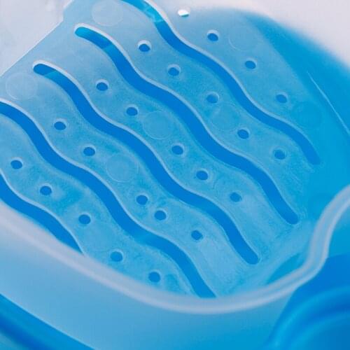 1Pcs Denture Bath Box Organizer Dental False Teeth Storage Box with Hanging Net Container Cleaning Teeth Cases