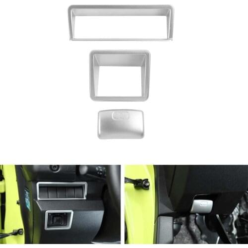 For Suzuki Jimny 2019+ Car Rear View Mirror Adjust Switch Frame Cover Trim Styling Interior Car Accessories 3Pcs