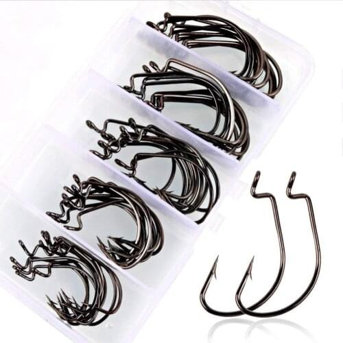 50PCS/Box High Carbon Steel Fishing Hooks Crank Fishhook Jig Fish Hooks Carp Fishing Accessories