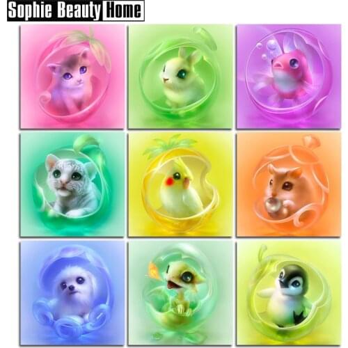 Needlework Diy 5D Diamond Painting Cute Animal Full Diamond Mosaic lovely Pattern Diamond Embroidery Rhinestone Home Decor191049
