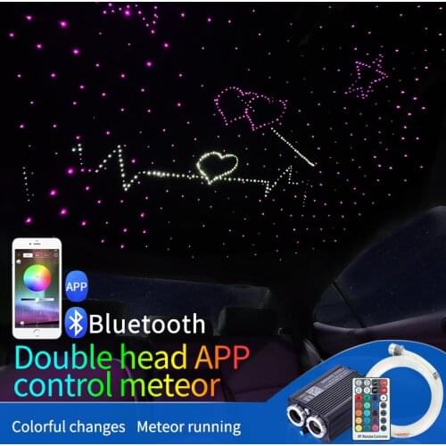 Car Starry Sky Roof Modification Gypsophila Dynamic Meteor Fiber Atmosphere Light Mobile APP Colorful Atmosphere Light