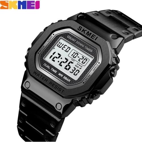 SKMEI Fashion Sport Watch Men Digital Watches 3Bar Waterpoof Alarm Clock Alloy Case Digital Men Watches reloj hombre 1456