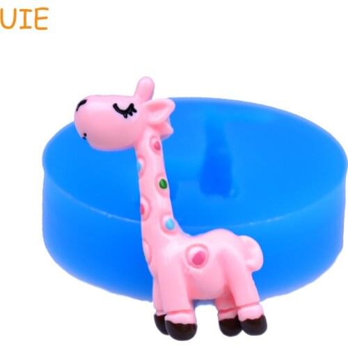 DYL097U Giraffe Silicone Flexible Push Mold 33mm - Cupcake Decoration Polymer Clay Sugarcraft Molds, Food Safe