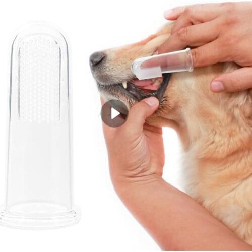 Dog toys Pet Super Soft Pet Finger Toothbrush Clean Teeth Dental Care Puppy Kitten Brush Pet Supplies Silica Gel Protect Teeth