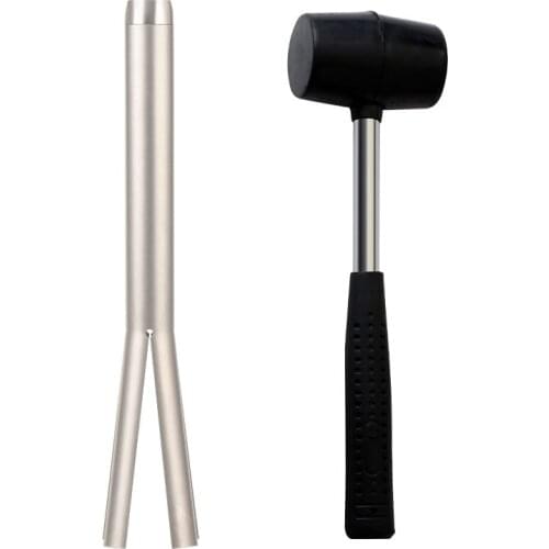 Stainless Steel Bike Headset Removal Tool Bicycle Fork Installer Tool Bike Repair Tools with Rubber Hammer
