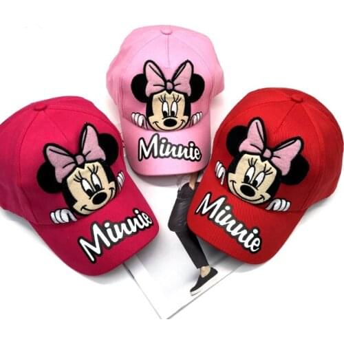 Disney Minnie Style Fashion Anime Kids Hats Caps Casual Cartoon Summer Cap Hat Children Baby Unisex Gifts