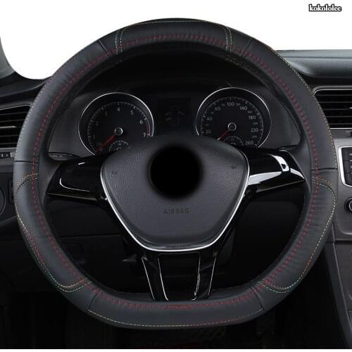 KOKOLOLEE Leather Car Steering Wheel Cover For Suzuki Vitara Swift Jimny SX4 S Cross Dzire Celerio Ertiga APV