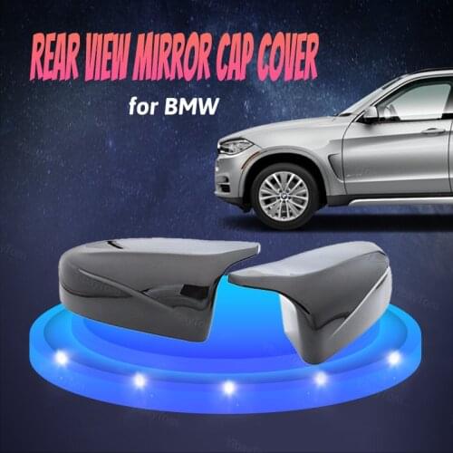 Black Rearview Mirror Cover Caps Horn Shape Side Mirror Covers M Style 2pcs for BMW X5 E70 X6 E71 2008 2009 2010 2011 2012 2013