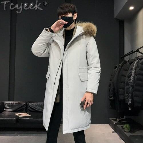 Brand New Mens Down Jacket Winter Men Clothes Streetwear Fur Hooded White Duck Down Coat Man Down Parkas Hiver 99266