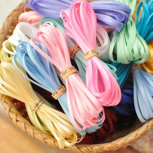 10meters，2mm， very fine silk ribbon polyester ribbon color double sided Satin belt DIY handmade baby clothes Mini accessories