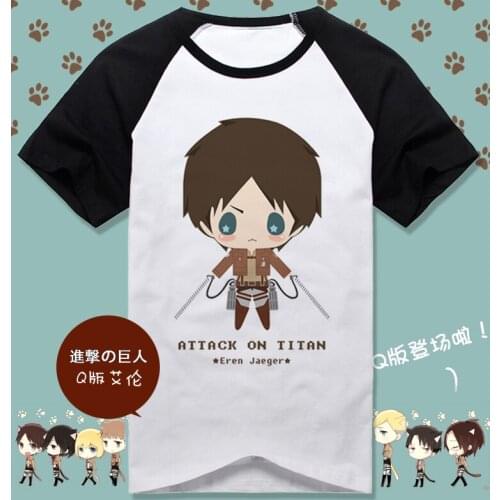 Summer Anime Attack on Titan Cosplay T-shirt casual Short sleeve round neck printed cute student couple fashion T-shirt
