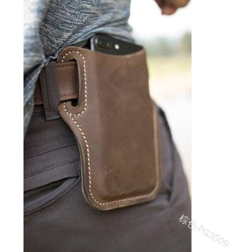Men Cellphone Loop Holster Case Belt Waist Bag Props PU Leather Purse Phone Wallet Dropshipping Fulfillment Drop Ship