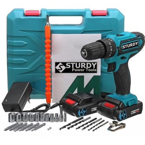 Sturdy Power Tools 32 Volt 5.0 Amps Dual Cordless 27 Piece End Set Cordless Driver Drill