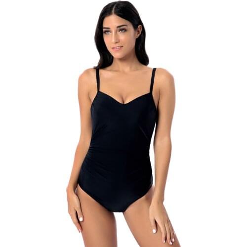 New Swimsuit Female Sexy Swimsuit Strap Backless Solid Color One Piece Swimsuit
