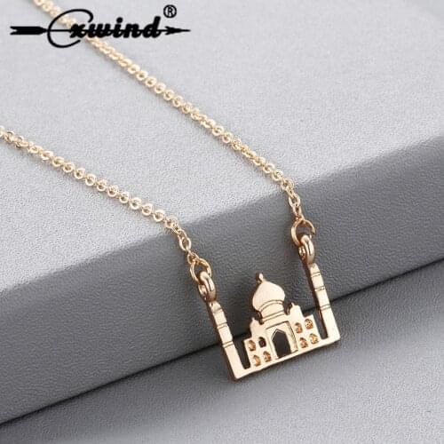 Cxwind New Fashion Charm Castle Pendant Necklace Lovely Castle Necklaces Pendants Women Statement Jewelry Kids Gifts Bijoux