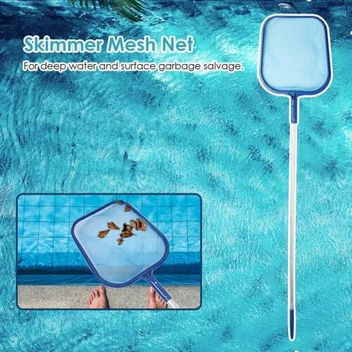 Professional Swimming Pool Fine Mesh Skimmer Salvage Net Catcher Bag + 5pcs Section Poles Aquarium Portable Debris Cleaning Tool