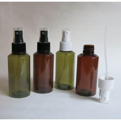 20 x 100ml Empty Amber Pet Plastic Perfume Bottle 100CC Green Plastic Bottle With Mist Sprayer Cosmecitc Container Packaging