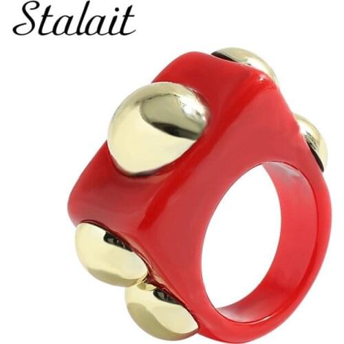 Colorful Metal Beanie Round Acrylic Rings Colored Glaze Candy Ring Bulk Finger Jewelry 2021 Summer Lucki Charm Wide Ring Women