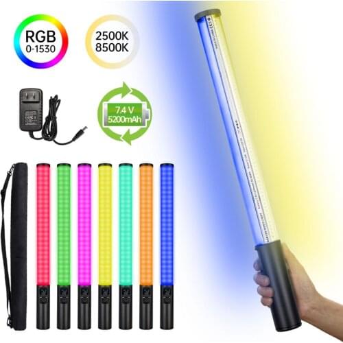 YP360 RGB Full Color LED Light Stick 2500K-8500K Bi-Color Handheld Lighting Effects CRI 95 TLCI 97 for Canon Nikon Sony Camera