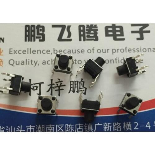 50PCS/lot China-made tact switch 6*6*8 key switch, high temperature resistance, environmental protection, straight plug 4 feet