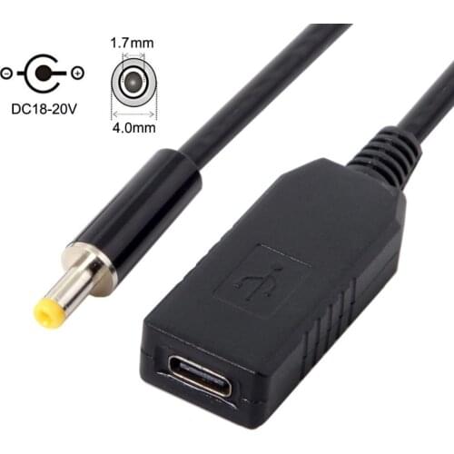 USB 3.1 Type C USB-C to DC 20V 4.0 1.7mm Power Plug PD Emulator Trigger Charge Power Cable for Laptop