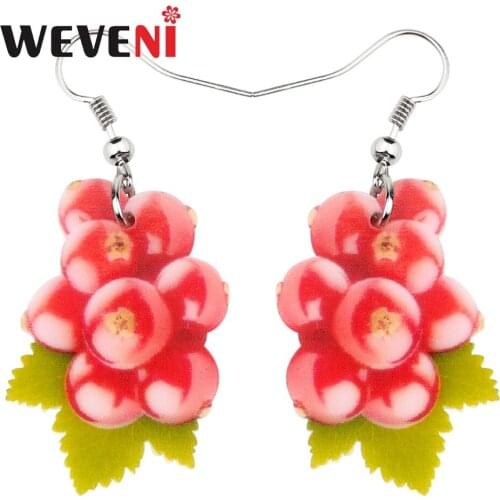 WEVENI Acrylic Anime Grape Earrings Dangle Drop Trendy Summer Tropic Fruit Jewelry For Women Girls 2018 Female Dropshipping